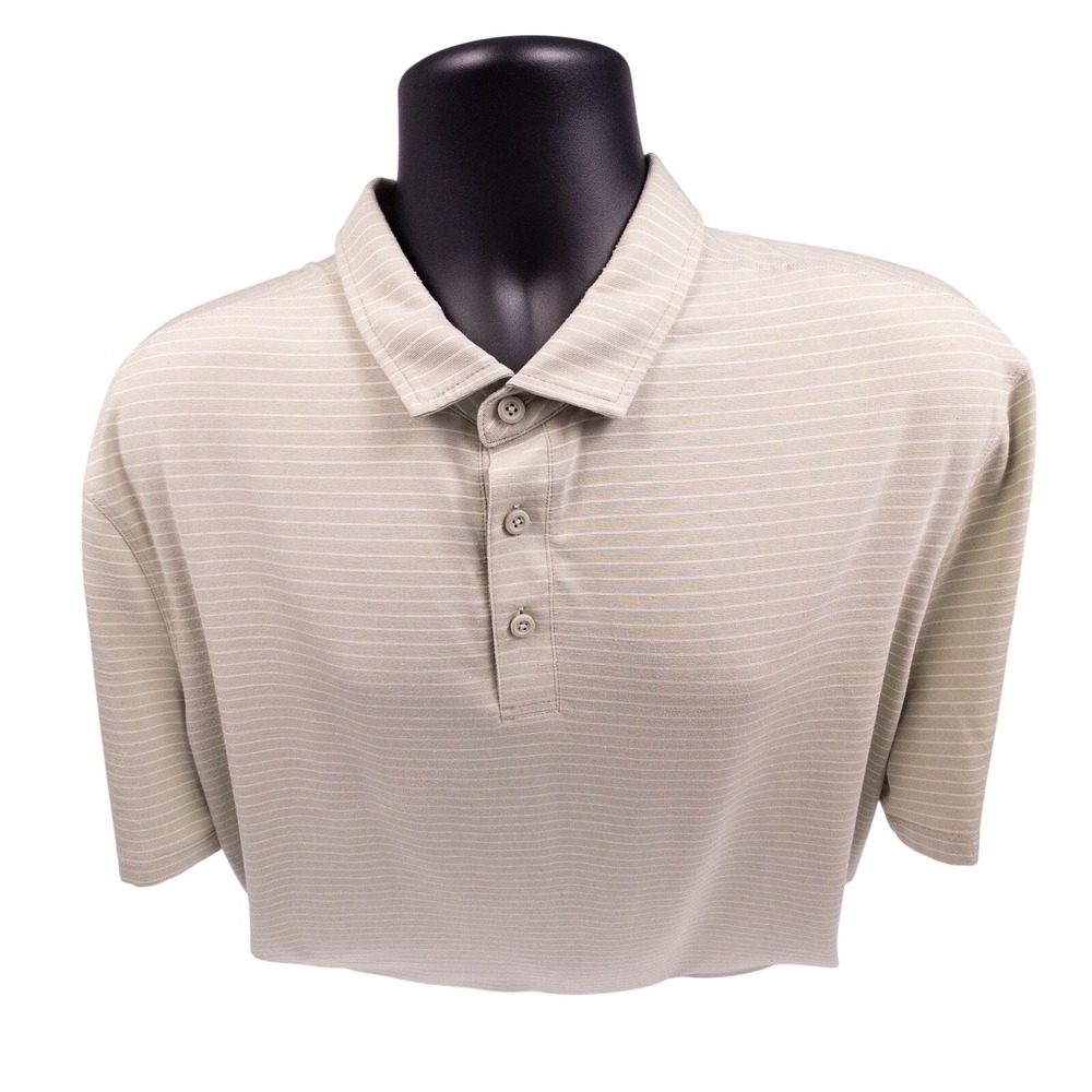 Lululemon Polo Shirt Mens XL Green  Striped‎ Golf Performance Stretch